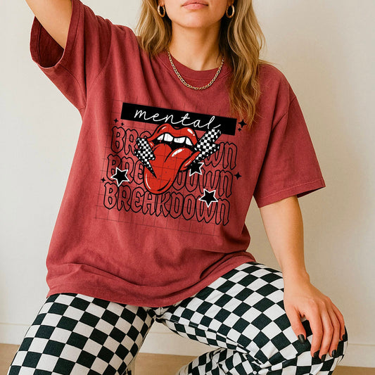 Mental Breakdown Black Words-Ready to Press Transfer