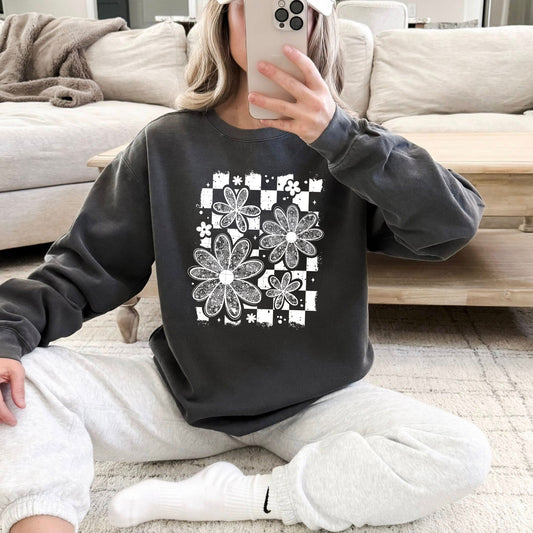 Distressed Lace Florals Single Color White-Ready to Press Transfer