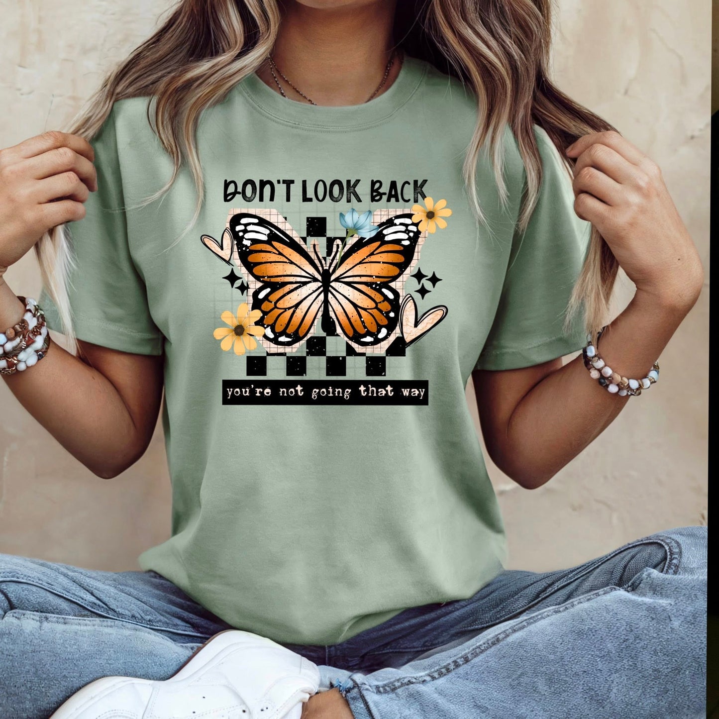 Don't Look Back Butterfly Black-Ready to Press Transfer