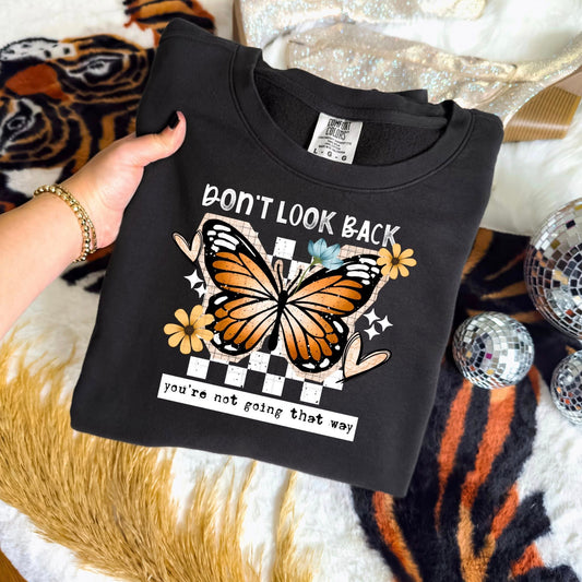 Don't Look Back Butterfly White-Ready to Press Transfer