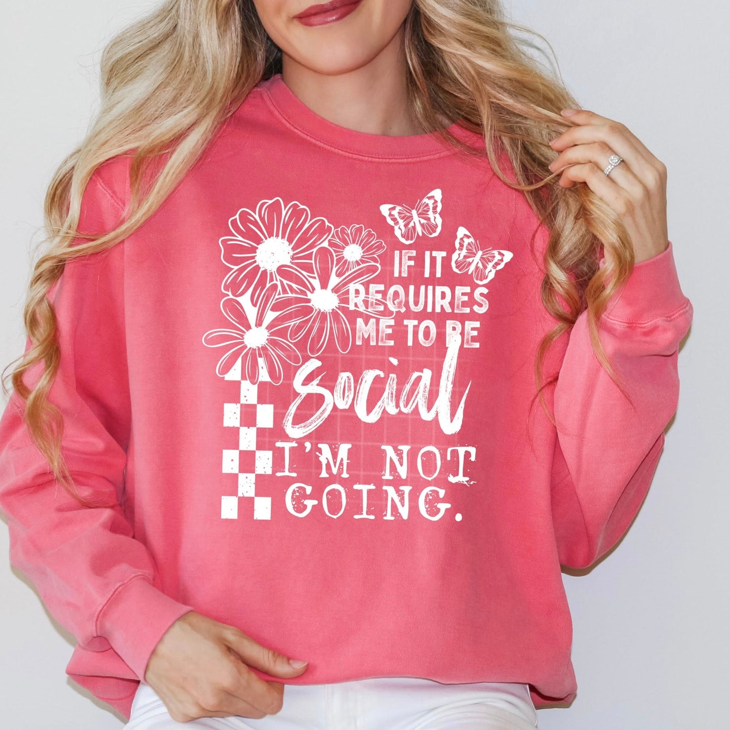 I'm Not Going Single Color White-Ready to Press Transfer