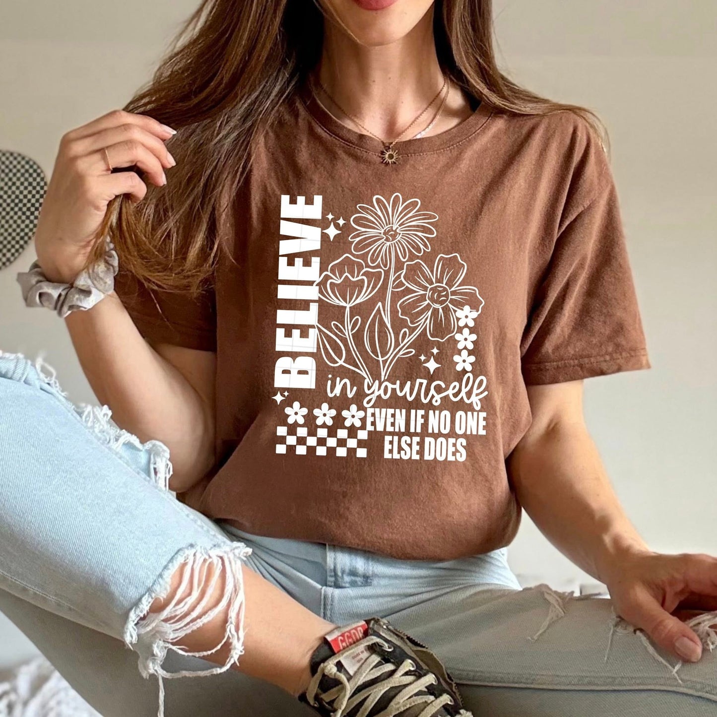 Believe in Yourself Single Color White-Ready to Press Transfer