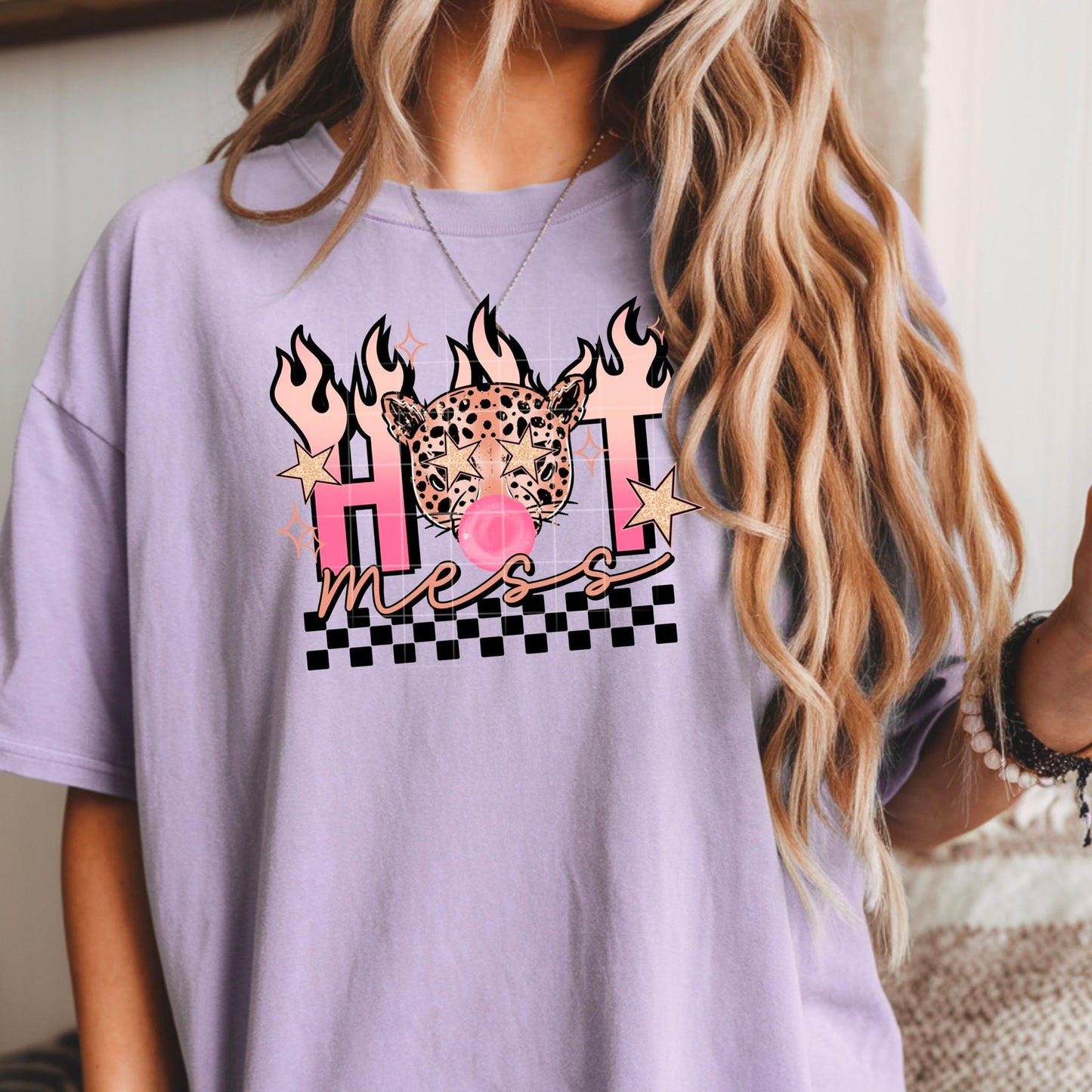 Hot Mess Bubblegum-Ready to Press Transfer