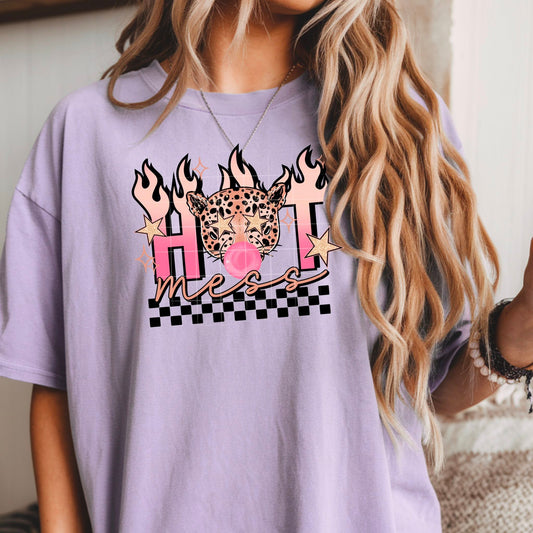 Hot Mess Bubblegum-Ready to Press Transfer