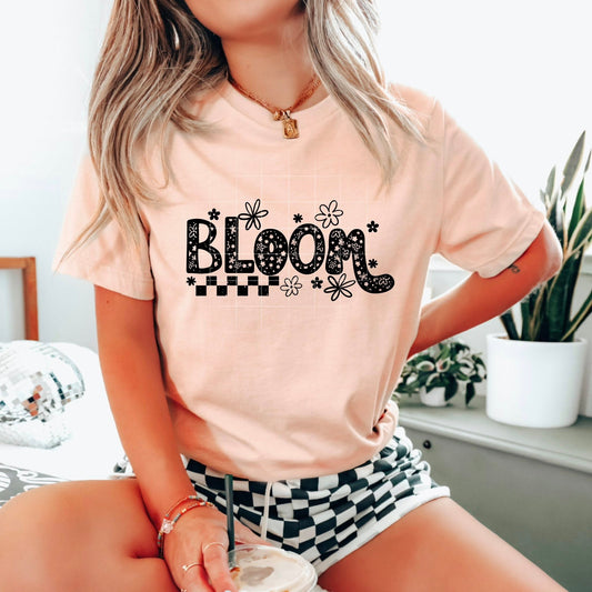 Bloom Single Color Black-Ready to Press Transfer