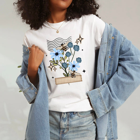 Blue Florals-Ready to Press Transfer