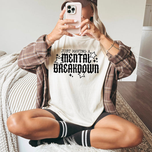 Mental Breakdown Black-Ready to Press Transfer