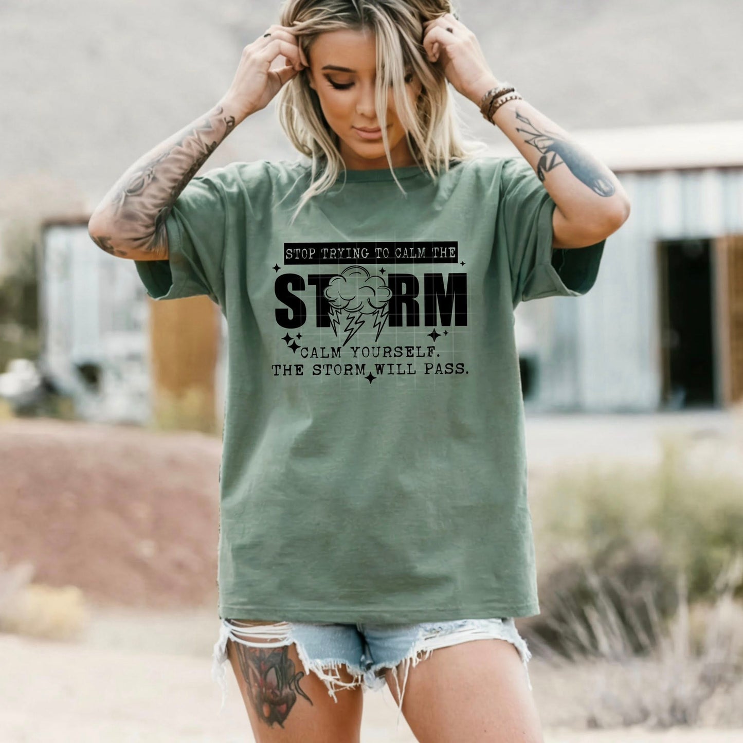 Calm the Storm Single Color Black-Ready to Press Transfer