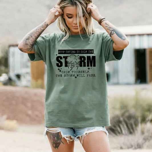 Calm the Storm Single Color Black-Ready to Press Transfer