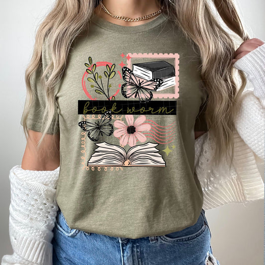 Book Worm-Ready to Press Transfer