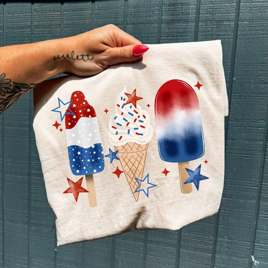 4Th of July Ice Creams-Ready to Press Transfer