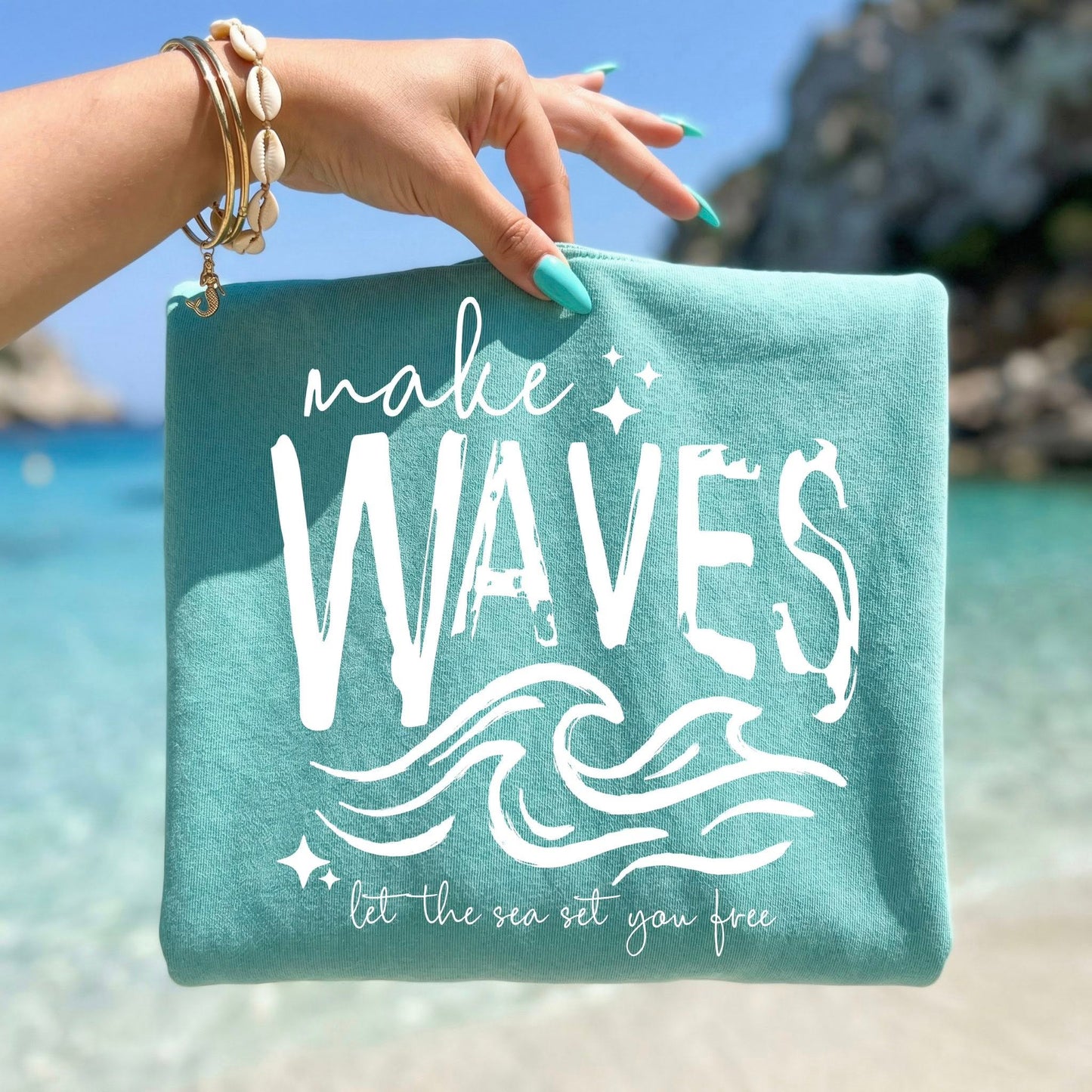 Make Waves Single Color White-Ready to Press Transfer