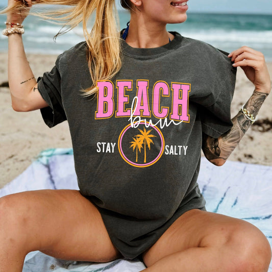 Beach Bum Stay Salty White-Ready to Press Transfer