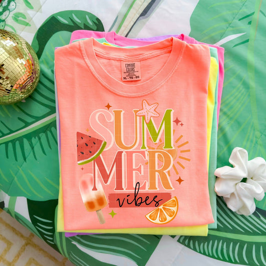 Summer Vibes Orange and Watermelon-Ready to Press Transfer