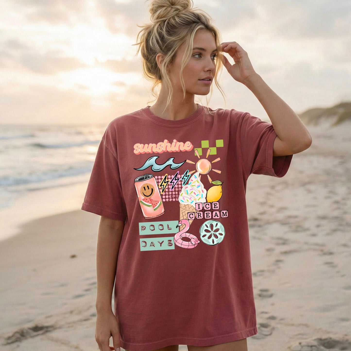 Sunshine Ice Cream Pool Days-Ready to Press Transfer