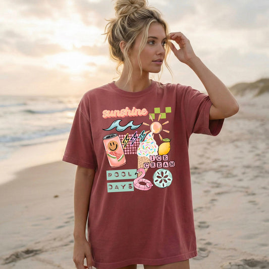 Sunshine Ice Cream Pool Days-Ready to Press Transfer