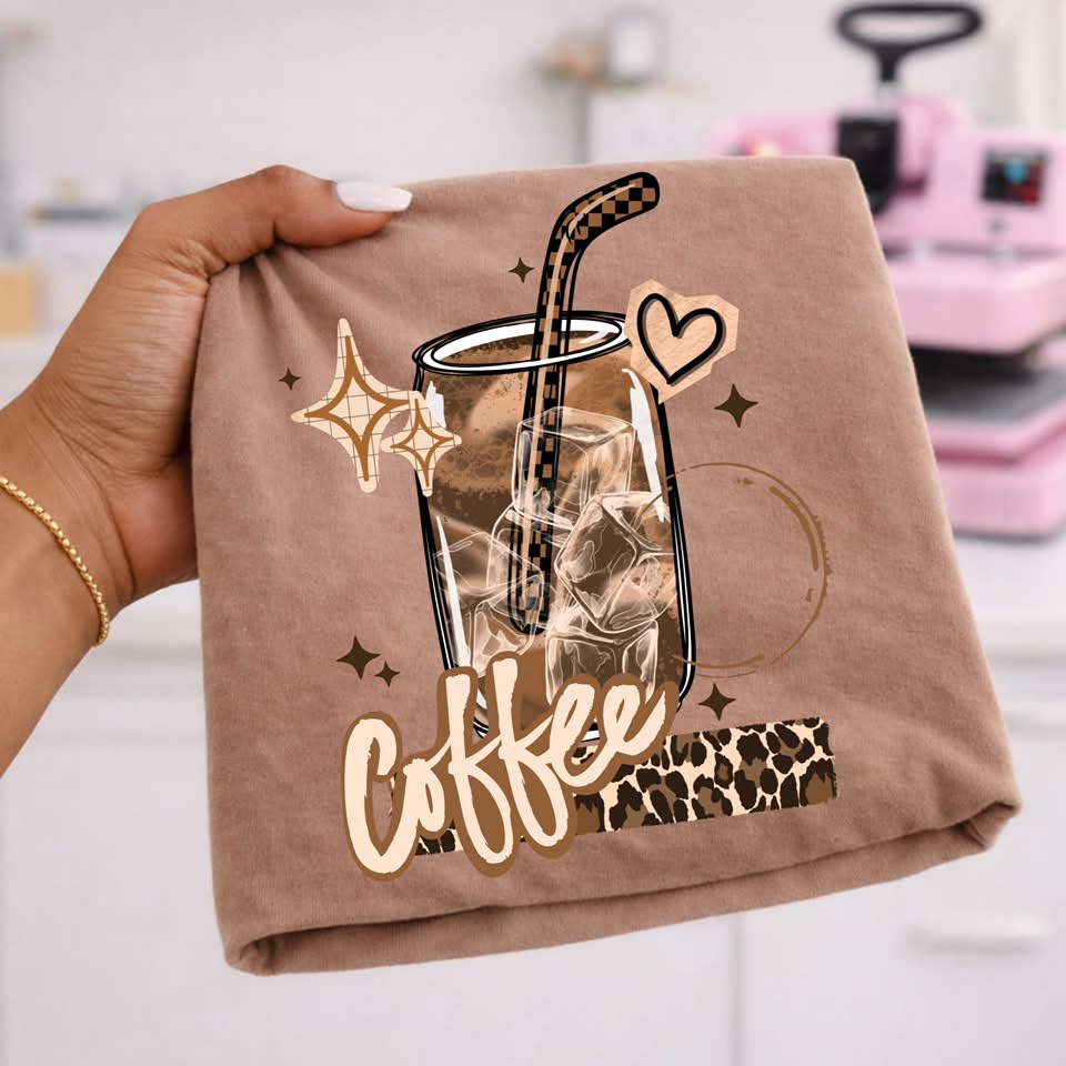 Leopard Coffee-Ready to Press Transfer