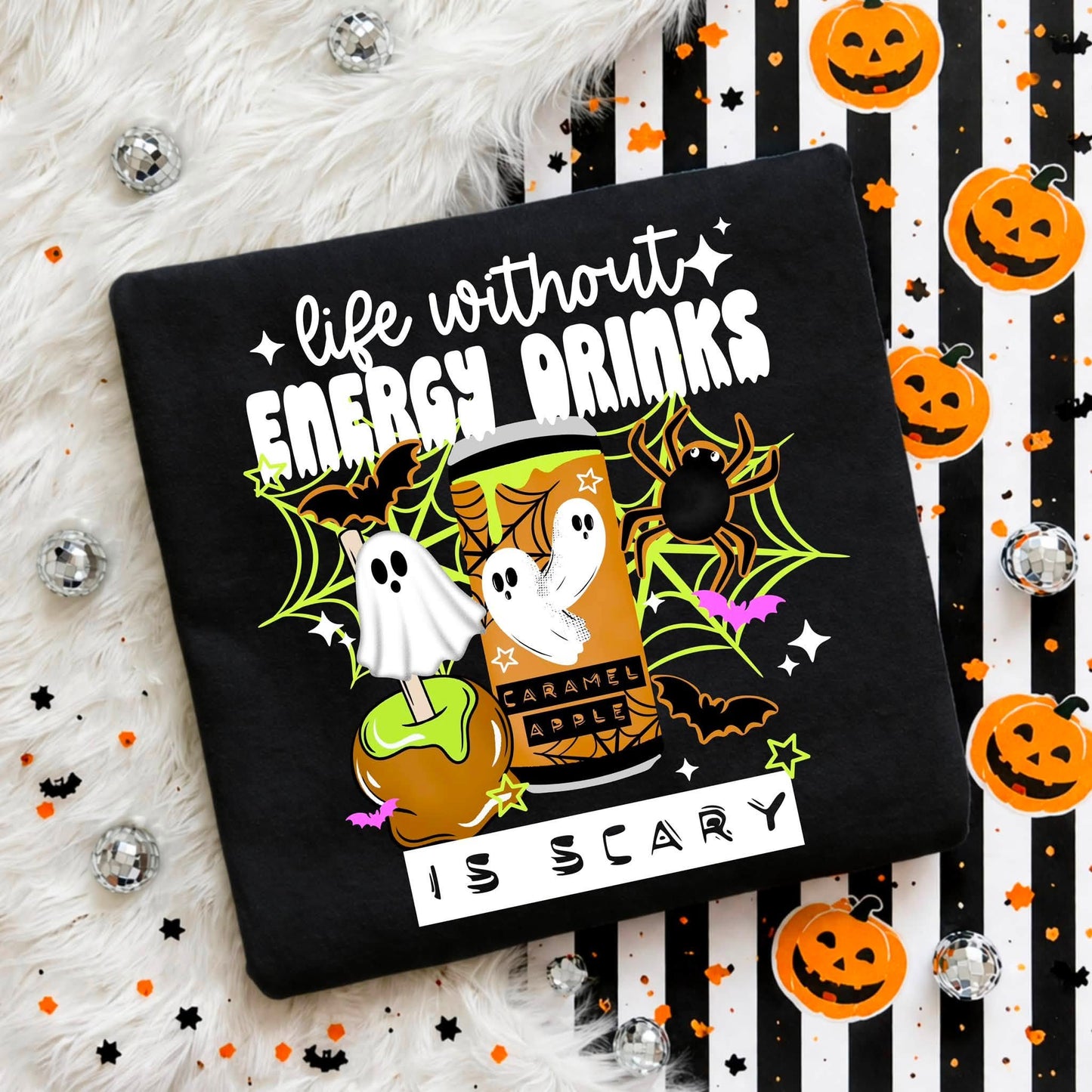 Life without Energy Drinks White-Ready to Press Transfer