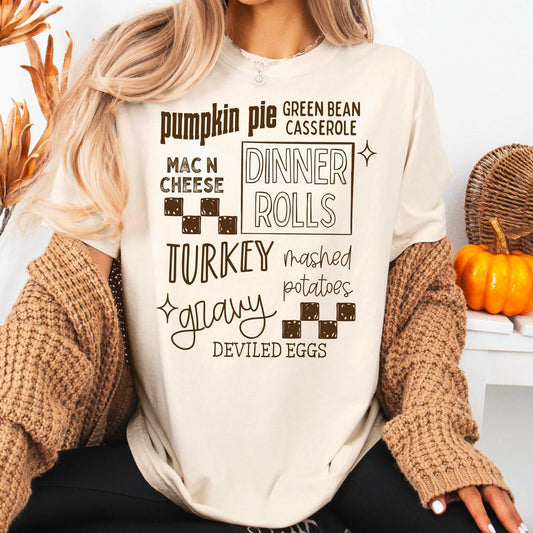 Thanksgiving Collage Single Color Brown-Ready to Press Transfer