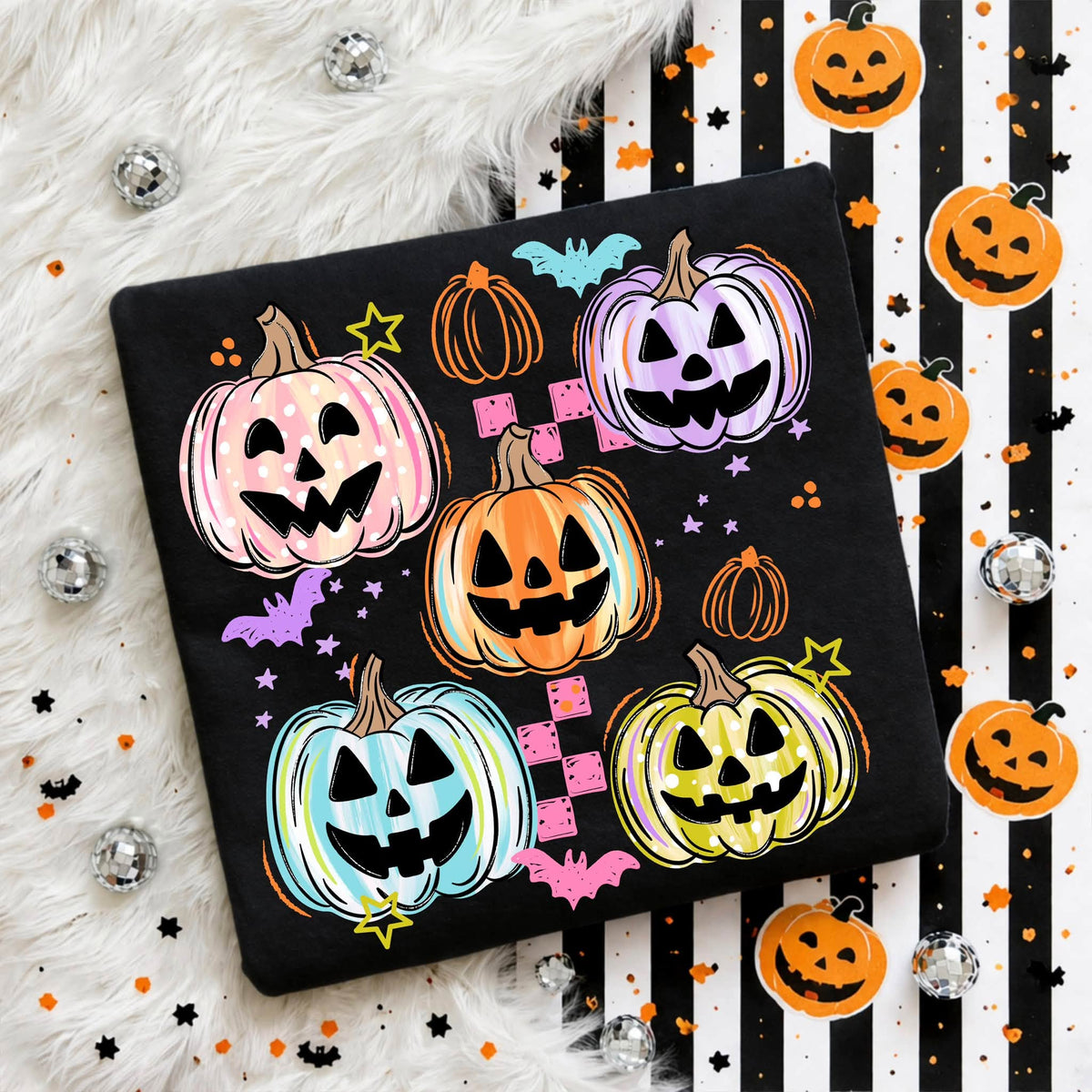 Colorful Jack O Lanterns-Ready to Press Transfer