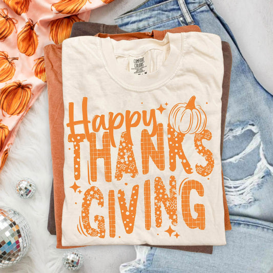 Happy Thanksgiving Orange-Ready to Press Transfer