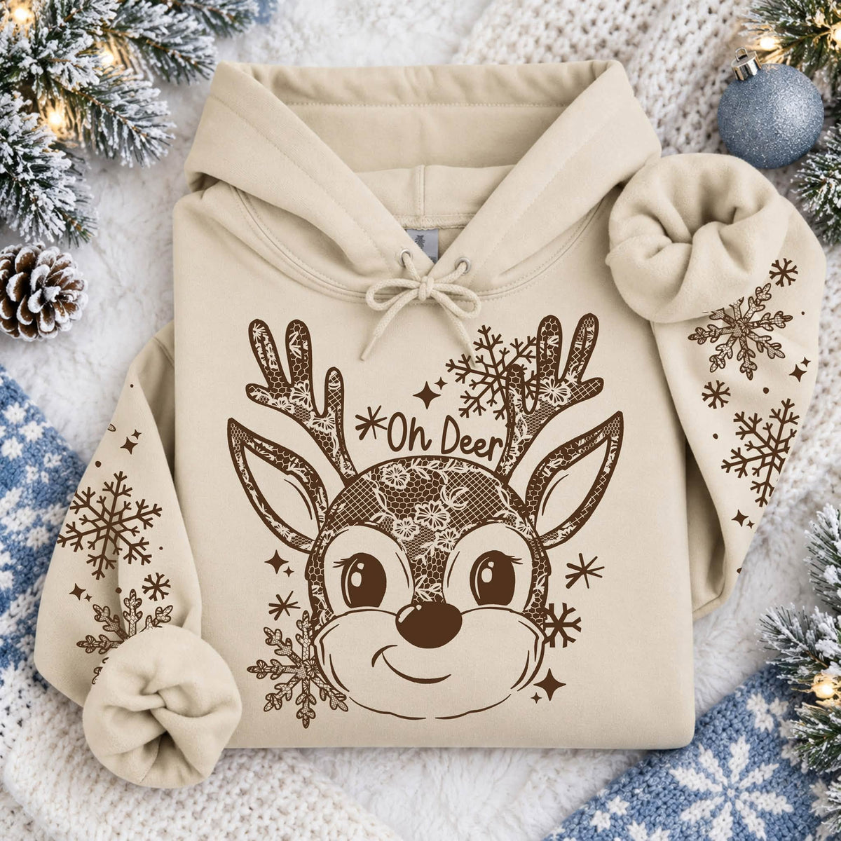 Oh Deer Single Color Brown-Ready to Press Transfer