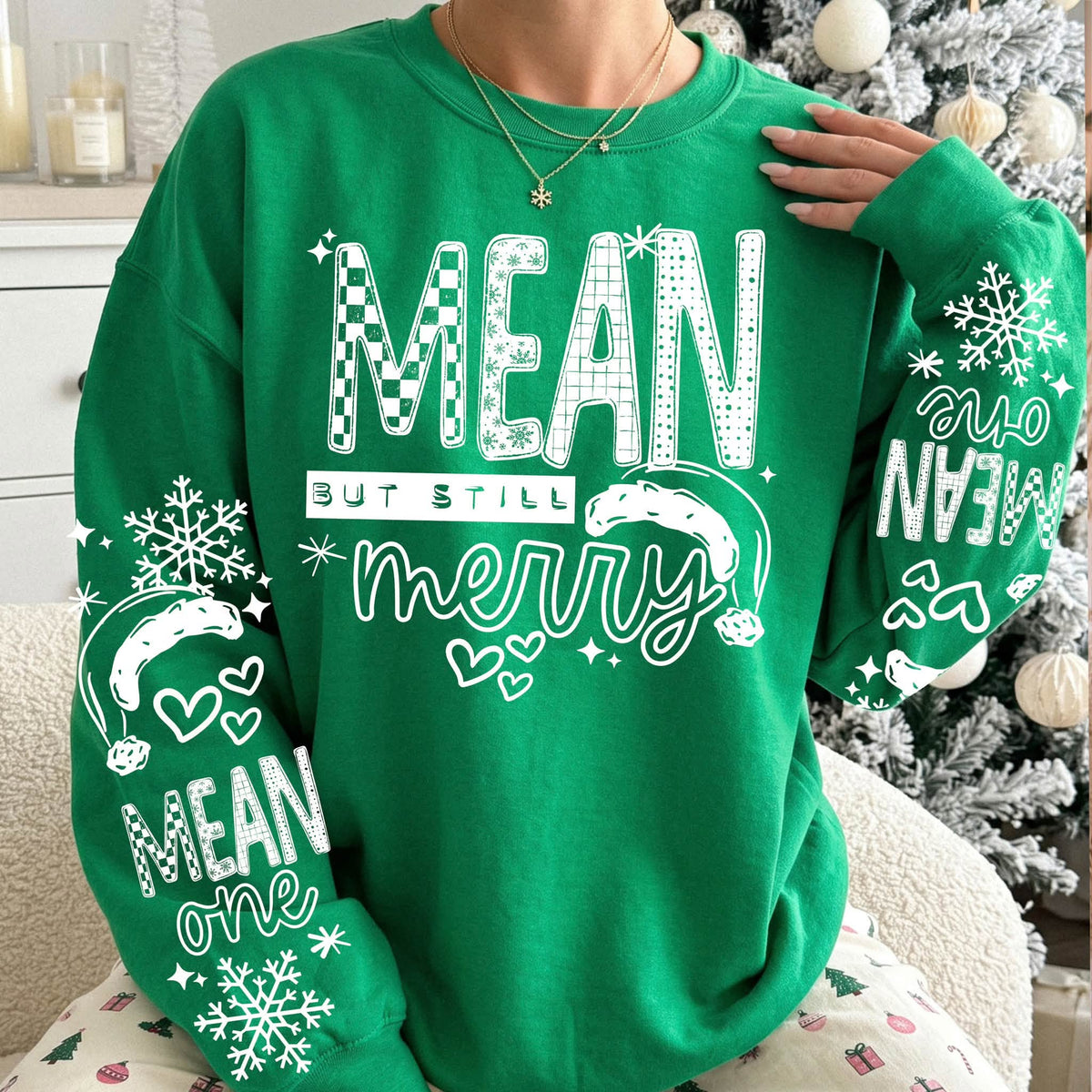 Mean Merry White-Ready to Press Transfer