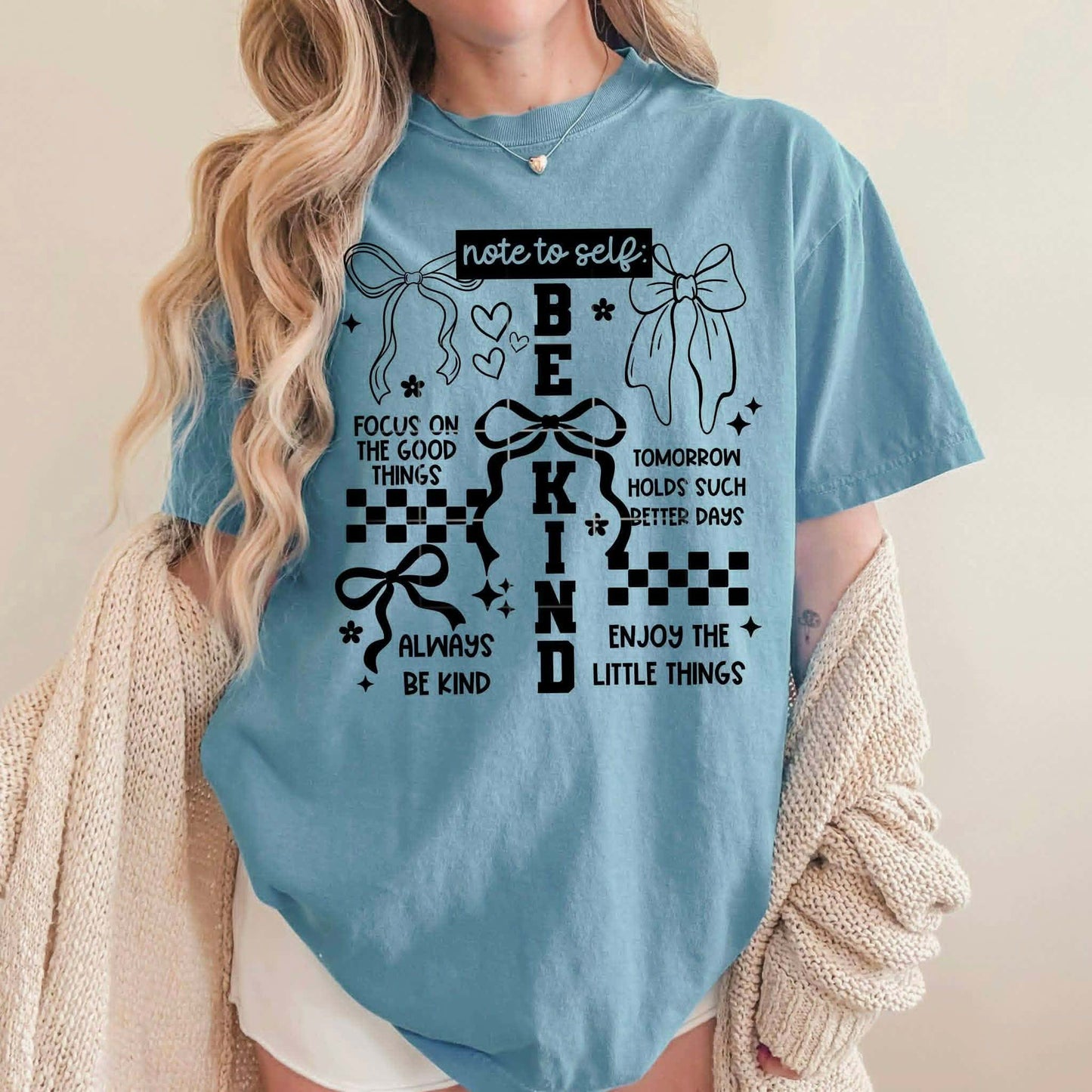 Be Kind Collage Single Color Black-Ready to Press Transfer