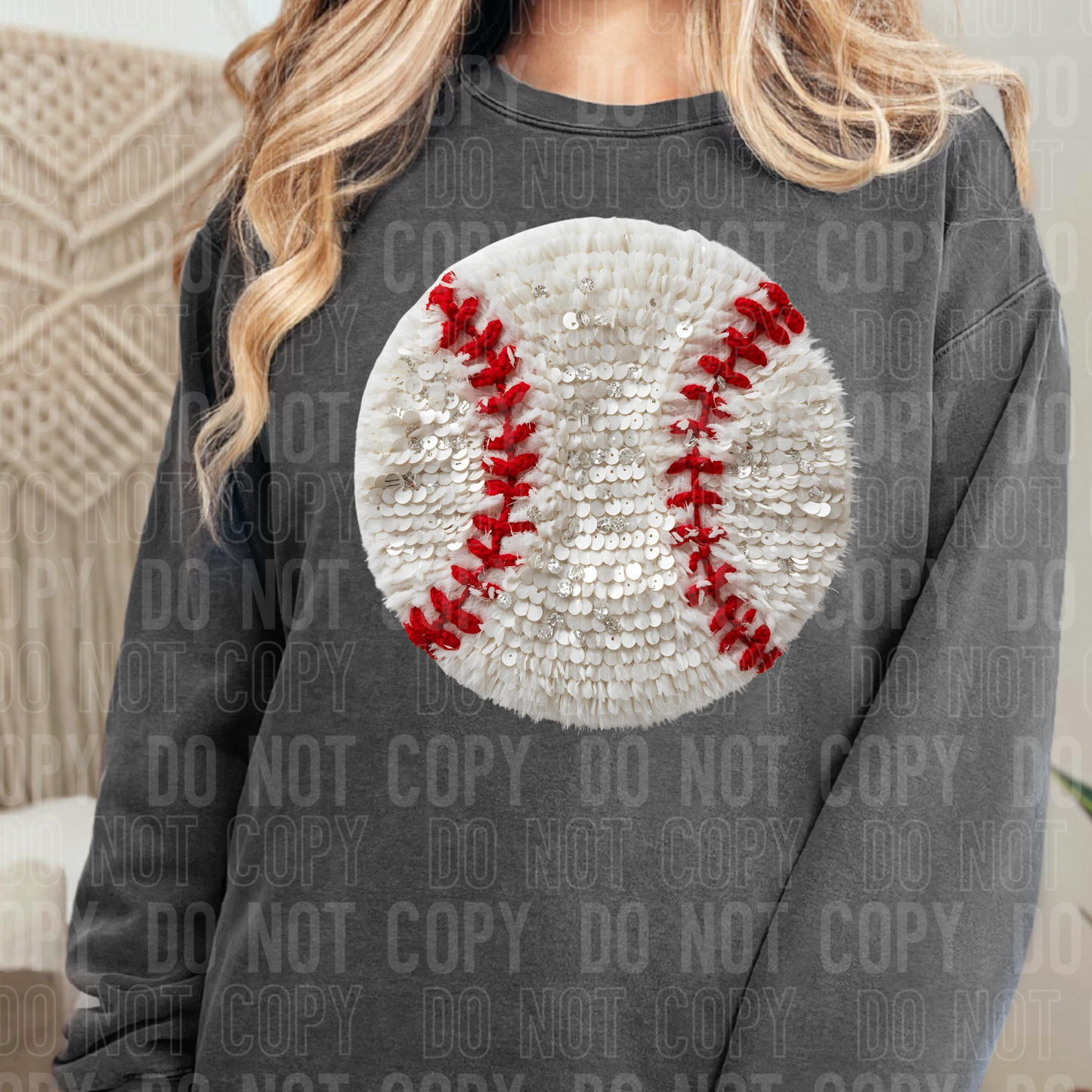 BASEBALL FAUX YARN-Ready to Press Transfer