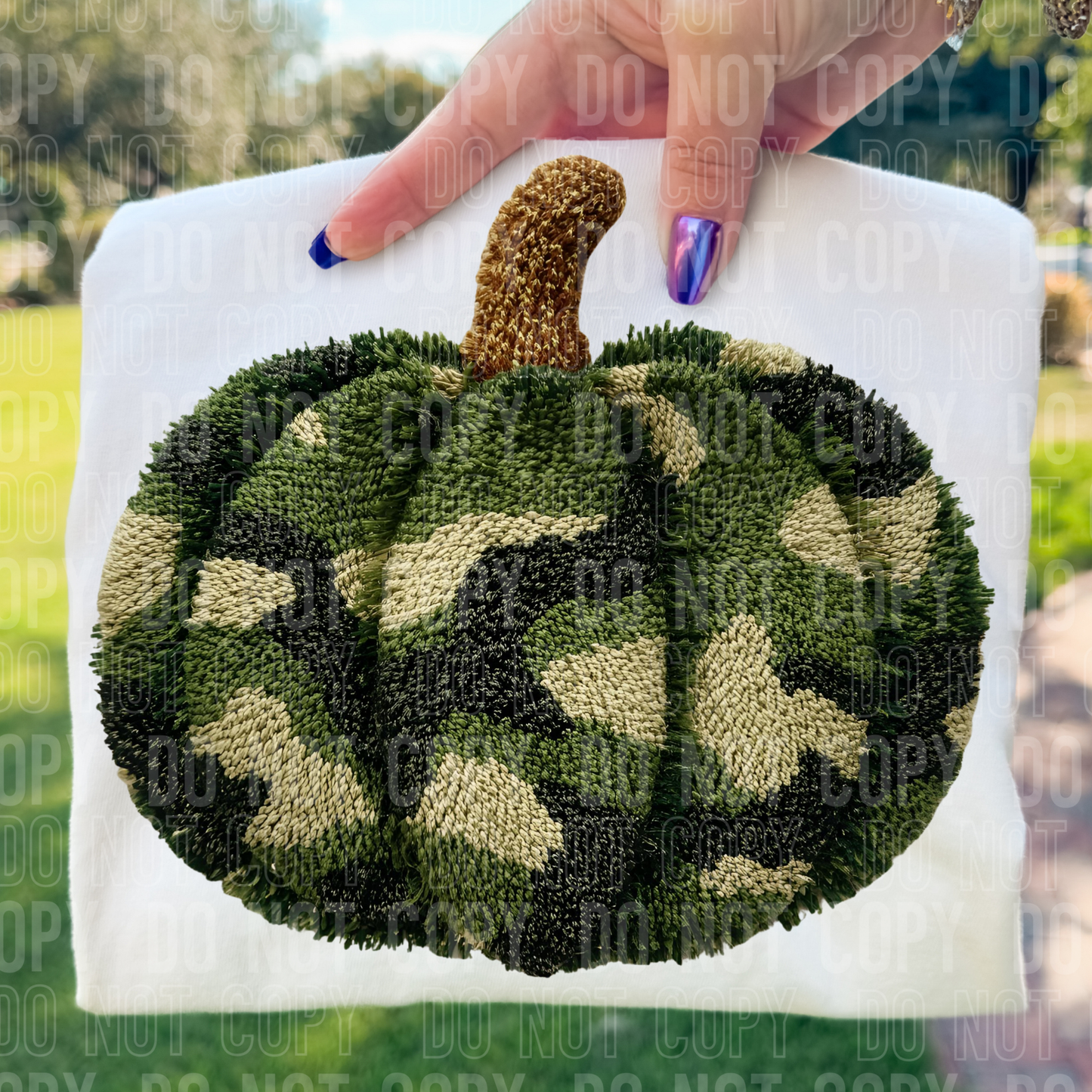 CAMO PUMPKIN FAUX YARN-Ready to Press Transfer