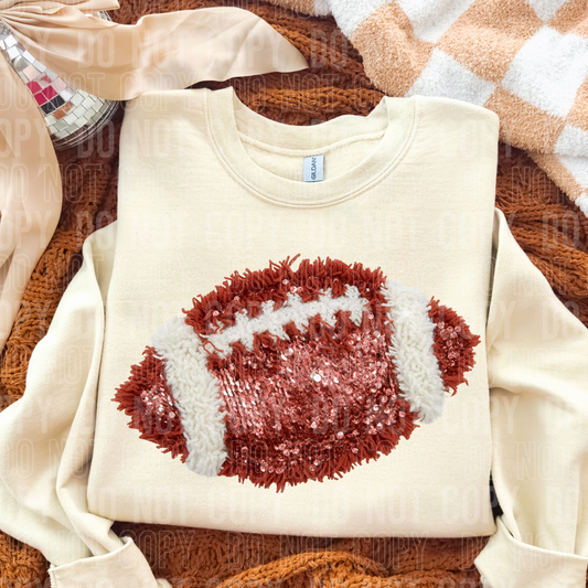 FOOTBALL FAUX YARN-Ready to Press Transfer