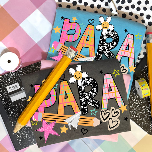 Para Pencil Happy Flower-Ready to Press Transfer