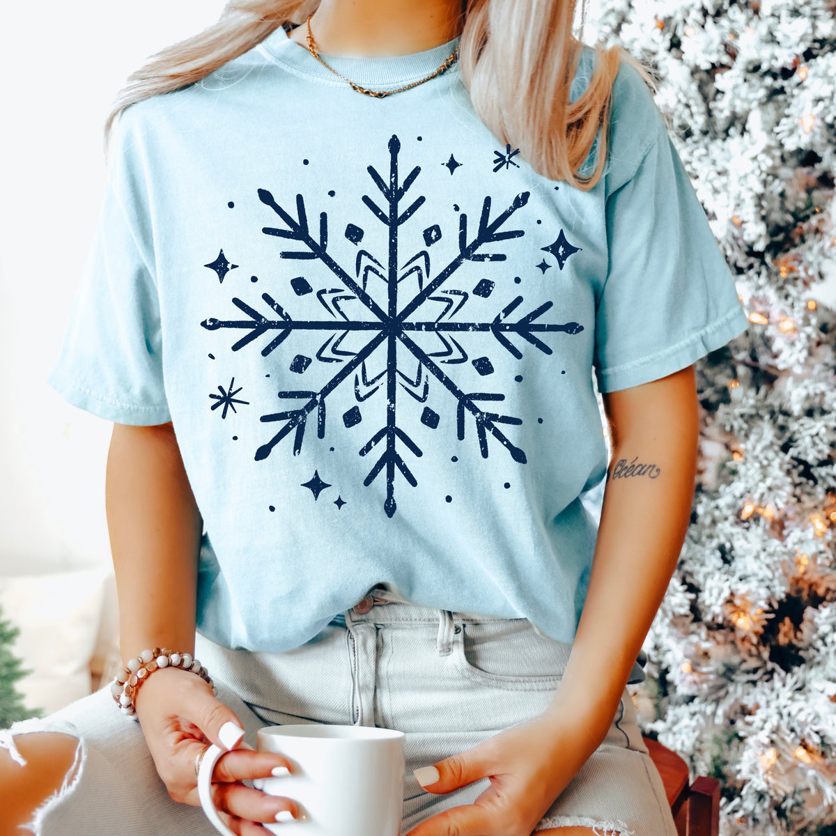 Snowflake Blue-Ready to Press Transfer