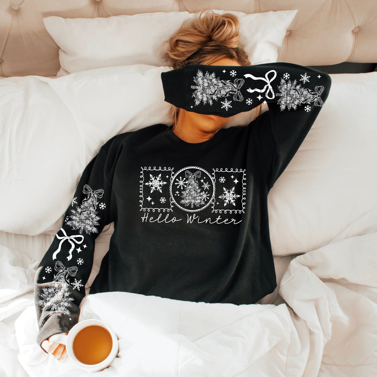Hello Winter Single Color White-Ready to Press Transfer