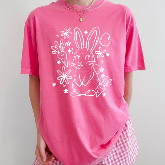 Bunny Single Color White-Ready to Press Transfer