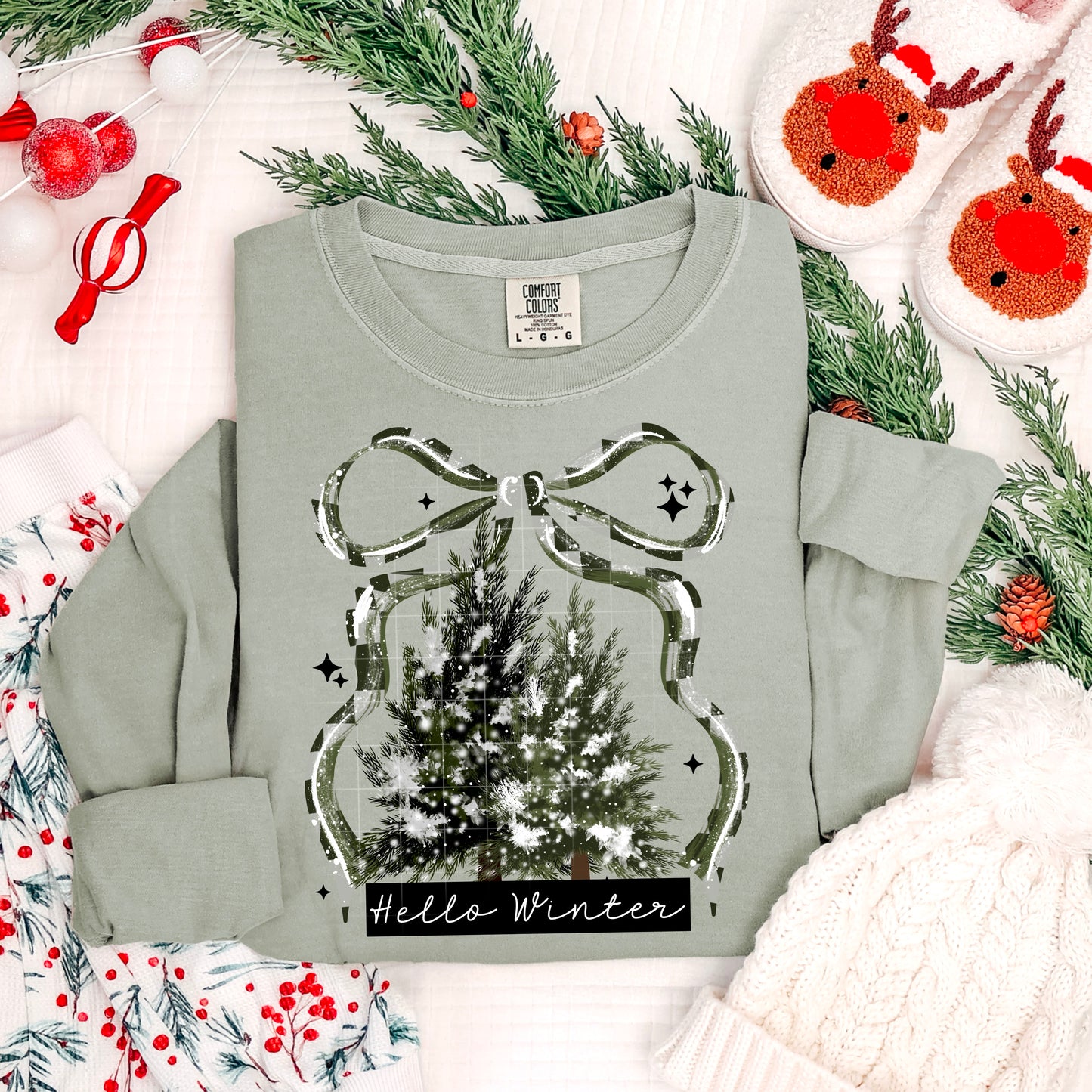 Hello Winter Black-Ready to Press Transfer