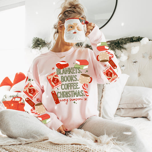 Blankets Books Coffee Christmas-Ready to Press Transfer