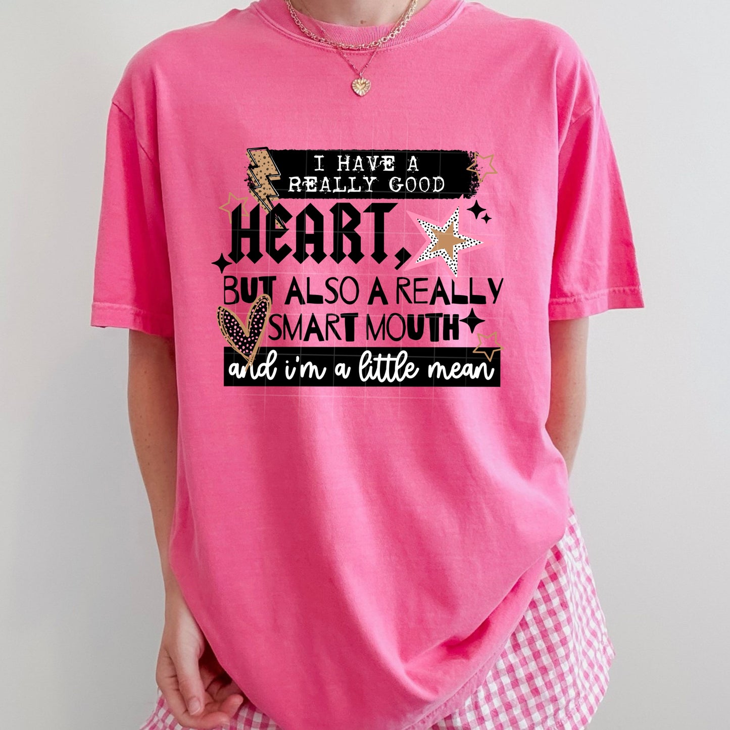 Good Heart Smart Mouth Black-Ready to Press Transfer