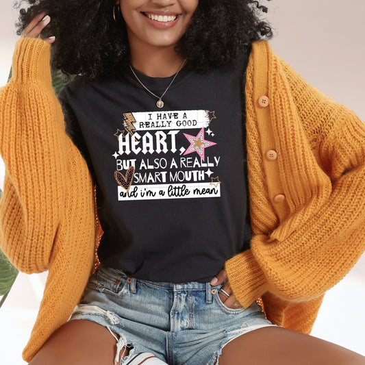 Good Heart Smart Mouth White-Ready to Press Transfer