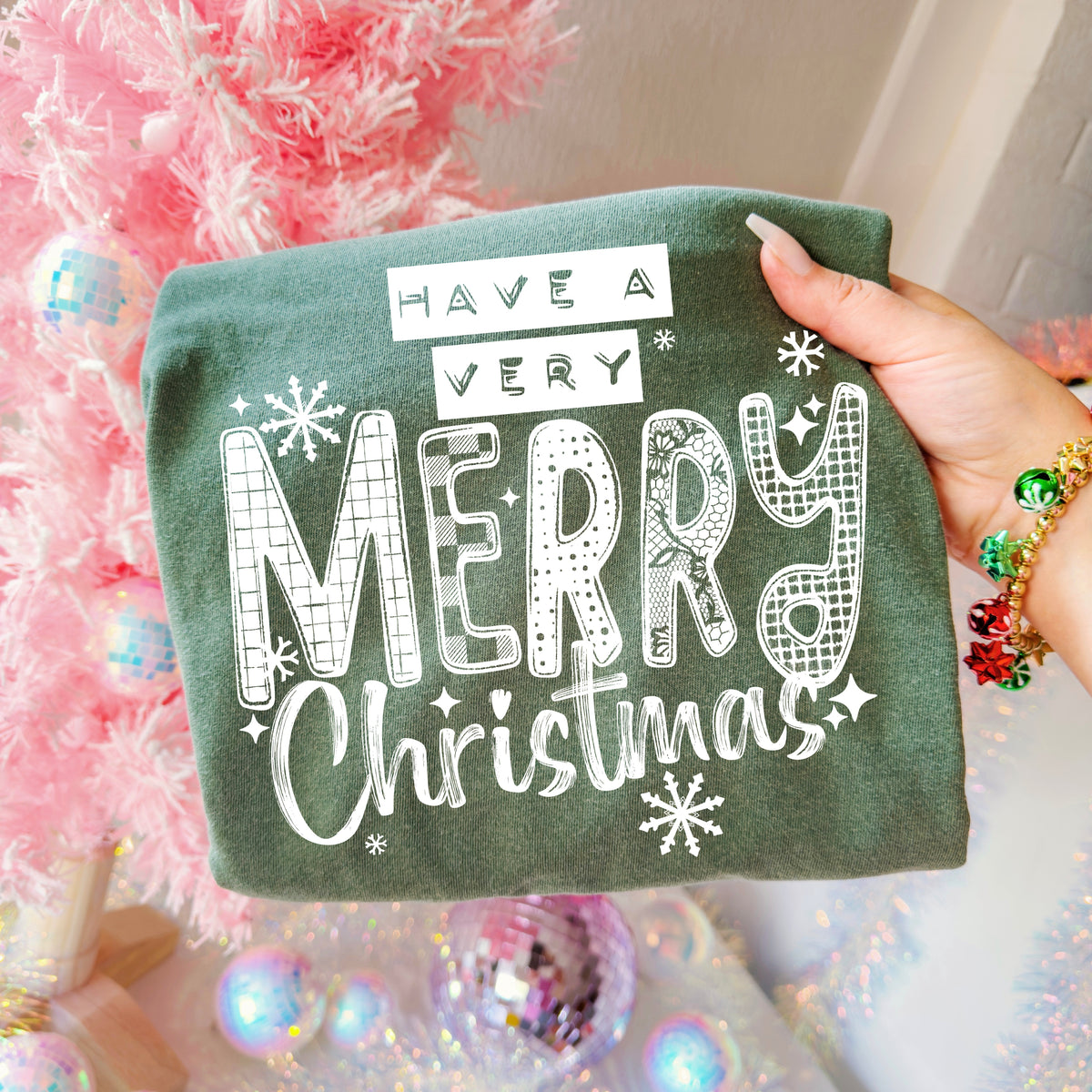 A Very Merry Christmas White-Ready to Press Transfer