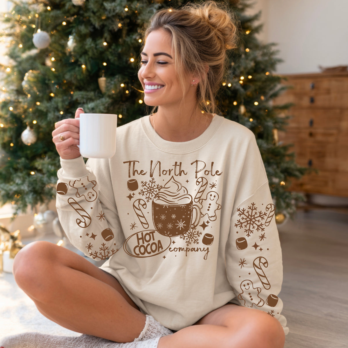 North Pole Hot Cocoa Brown-Ready to Press Transfer