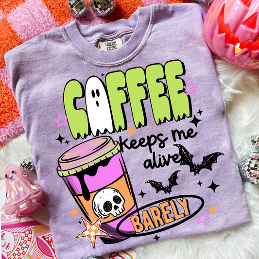 Coffee Keeps Me Alive Black-Ready to Press Transfer