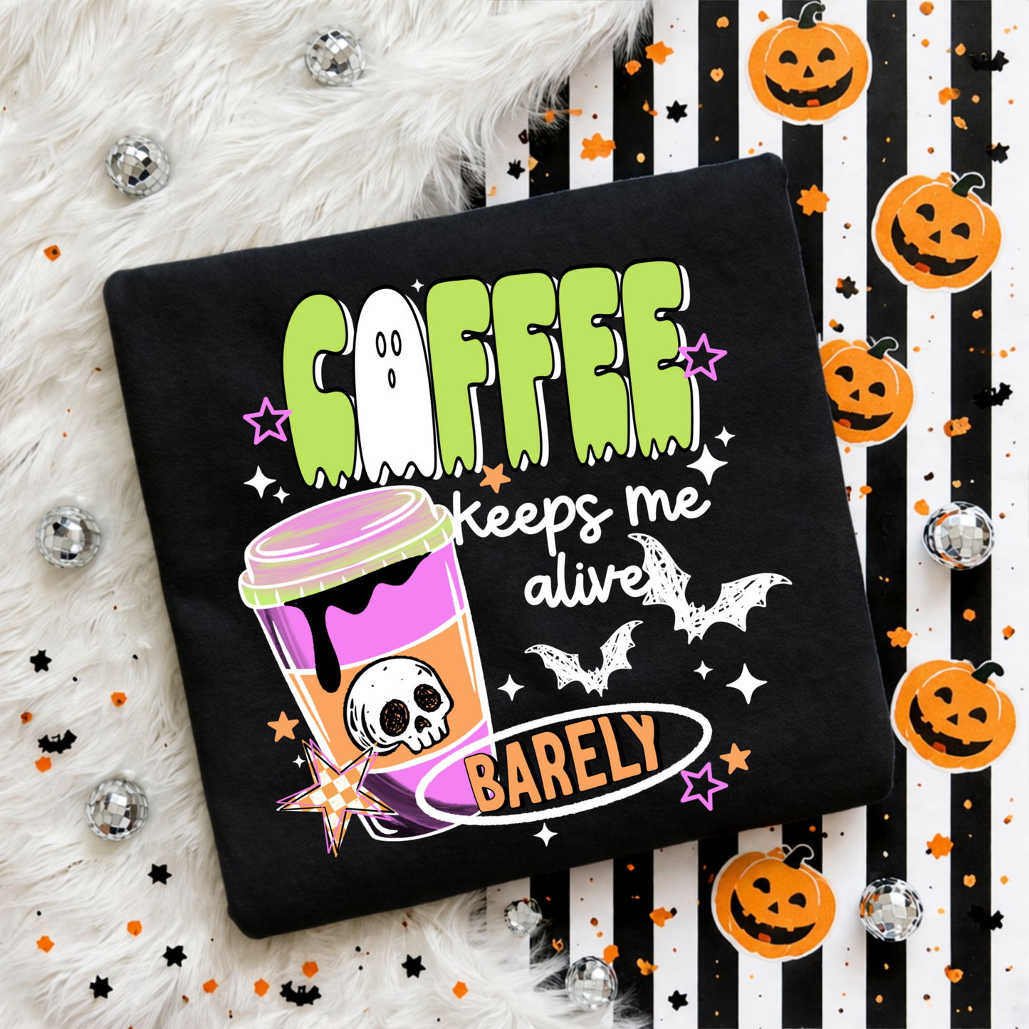 Coffee Keeps Me Alive White-Ready to Press Transfer