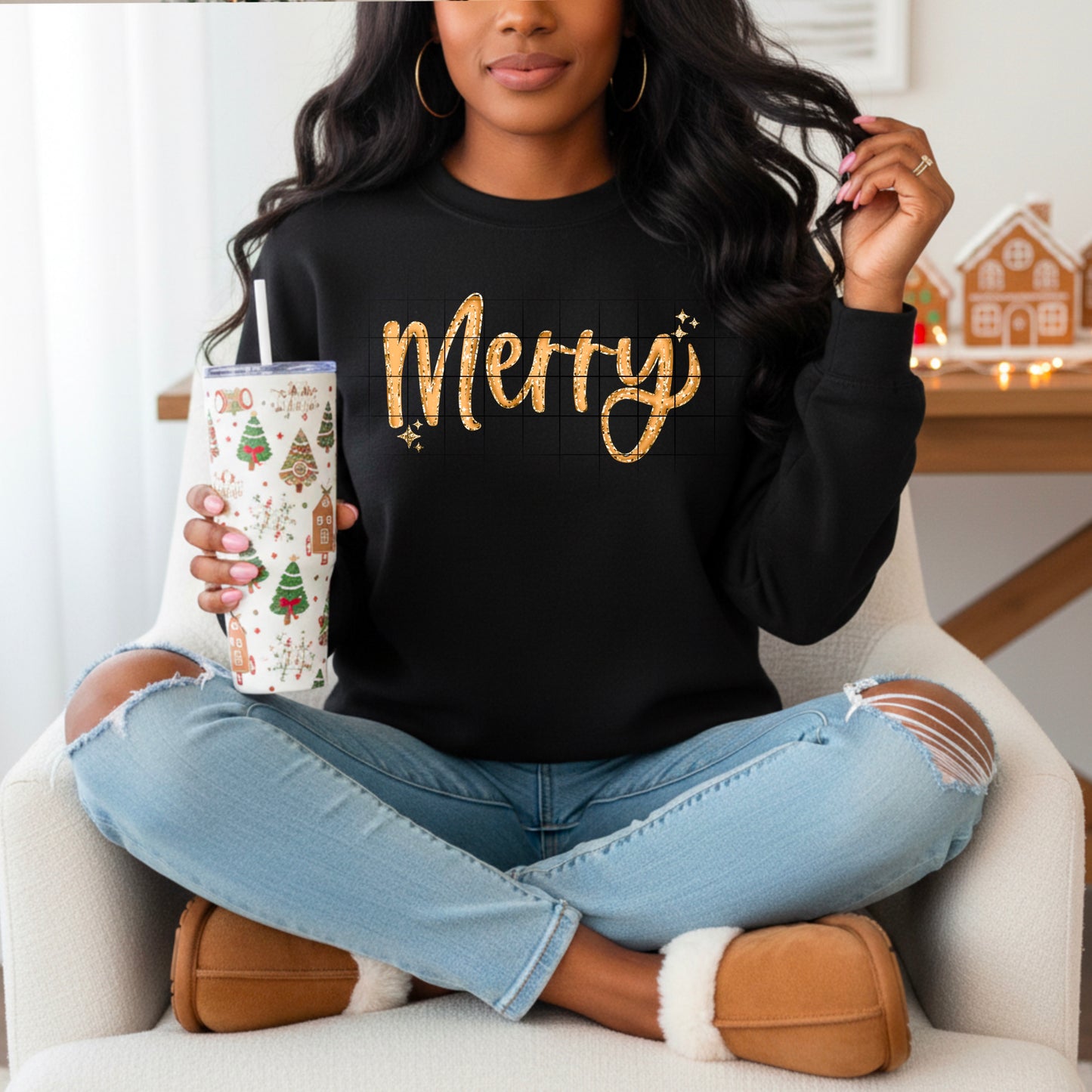 Merry Gold Glitter-Ready to Press Transfer
