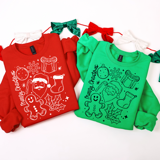 Merry Christmas Single Color Black-Ready to Press Transfer