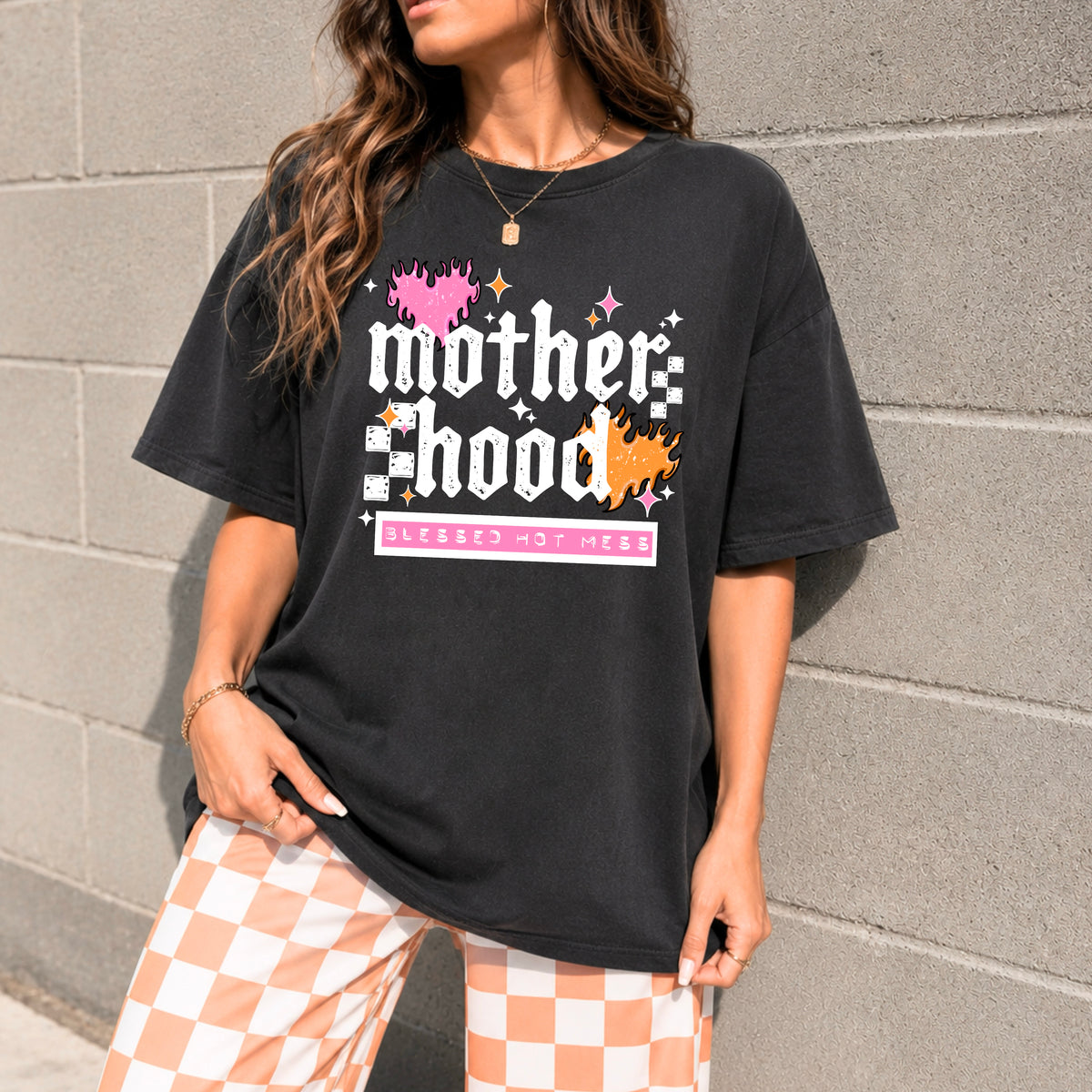 Motherhood Hot Mess White-Ready to Press Transfer