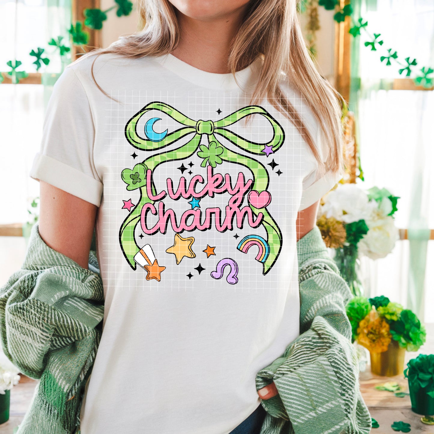 Lucky Charm Bow-Ready to Press Transfer