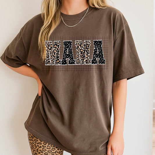 Mama leopard polka dots-Ready to Press Transfer