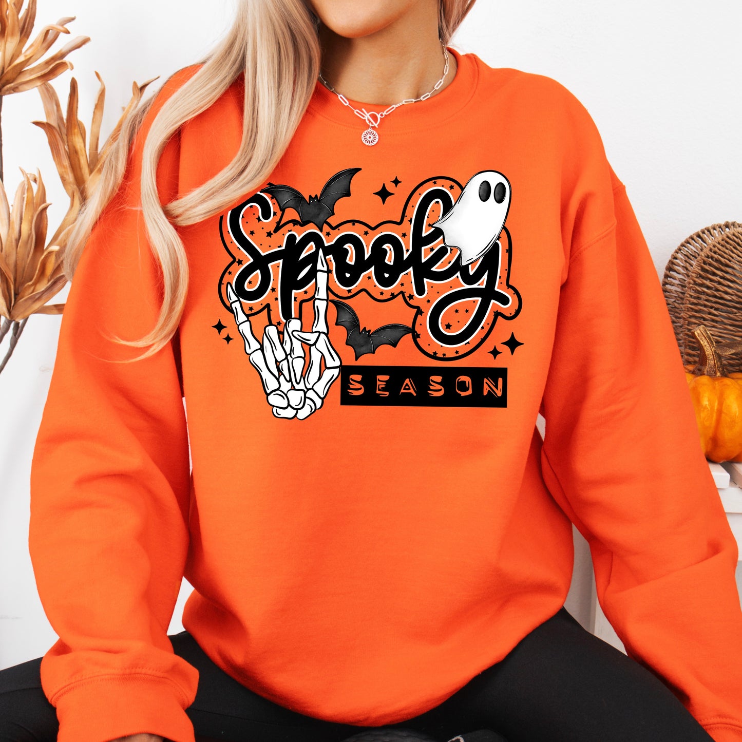 Spooky Season Skellie Hand Black-Ready to Press Transfer