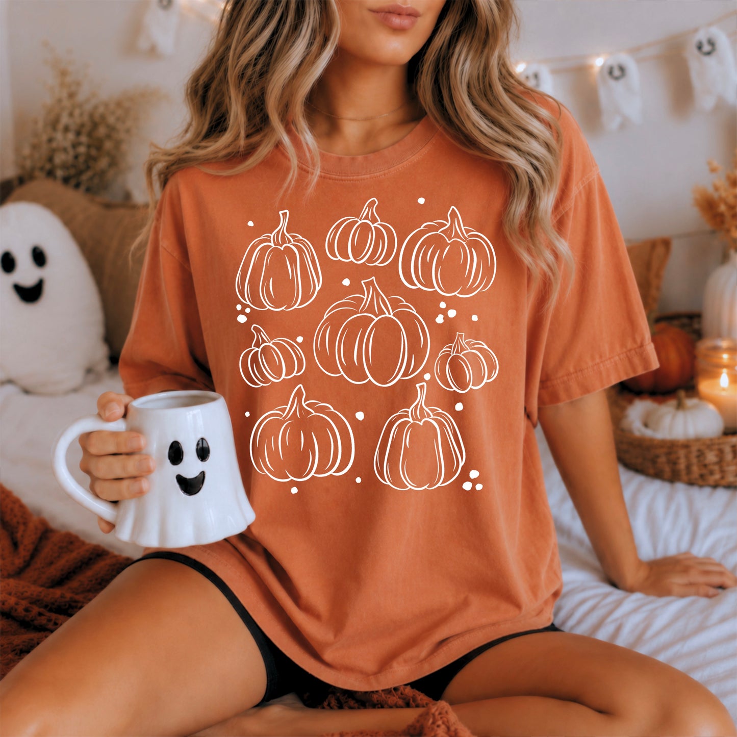 Pumpkins single color white-Ready to Press Transfer